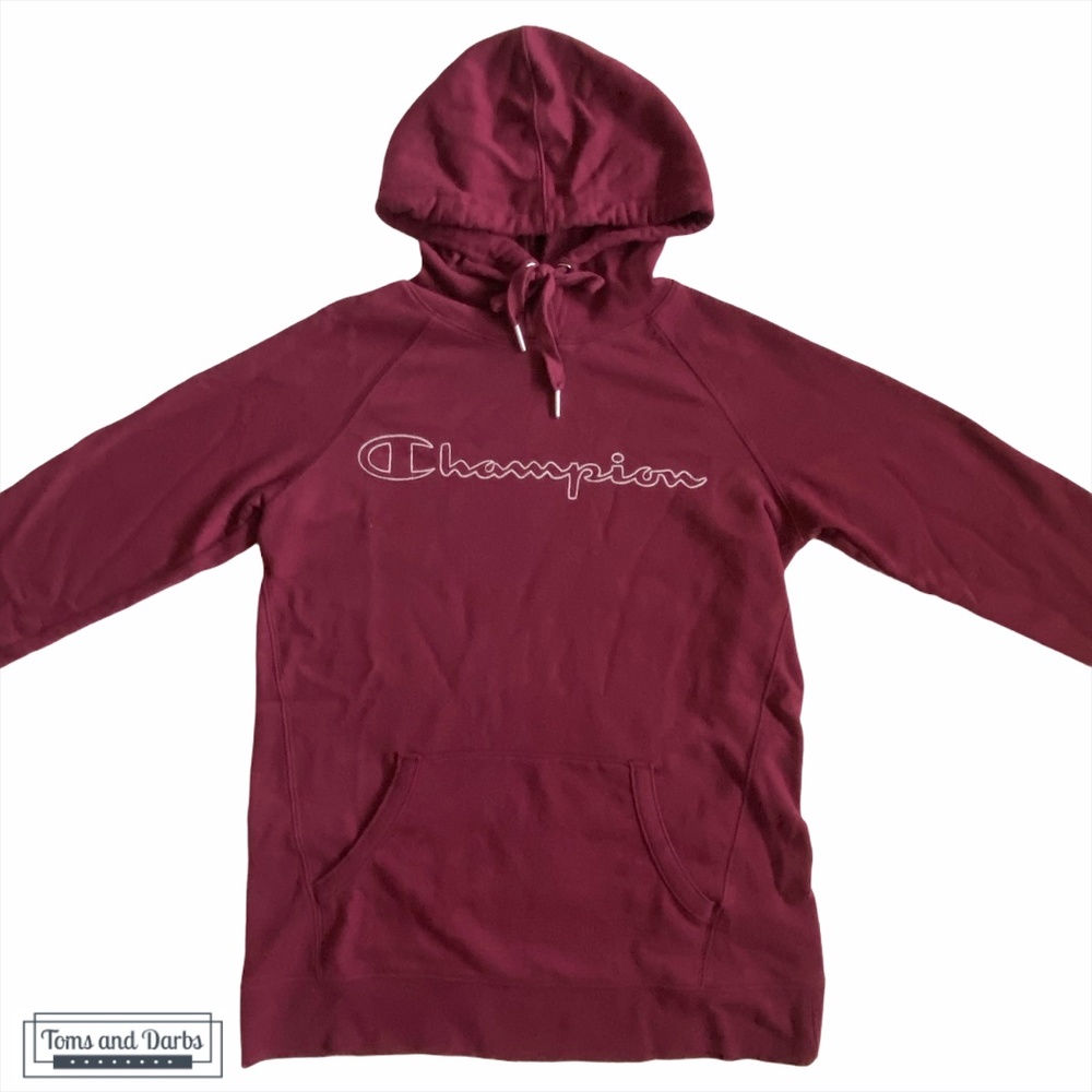 Champion Women's Scripted Hoodie in Maroon